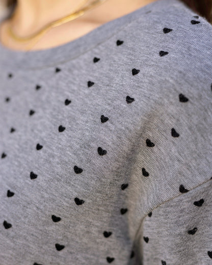 detail view of mini hearts t-shirt