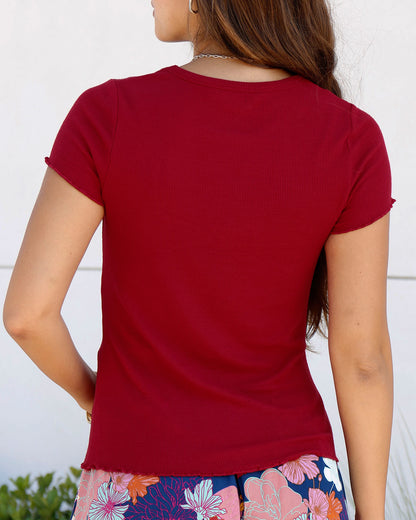 Ribbed Tee Ruby Back