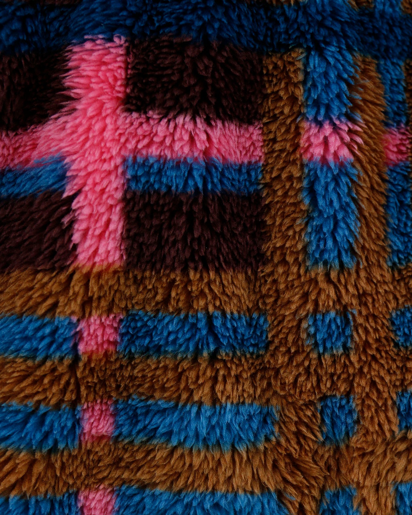 fabric view of fleece jewel plaid wrap jacket