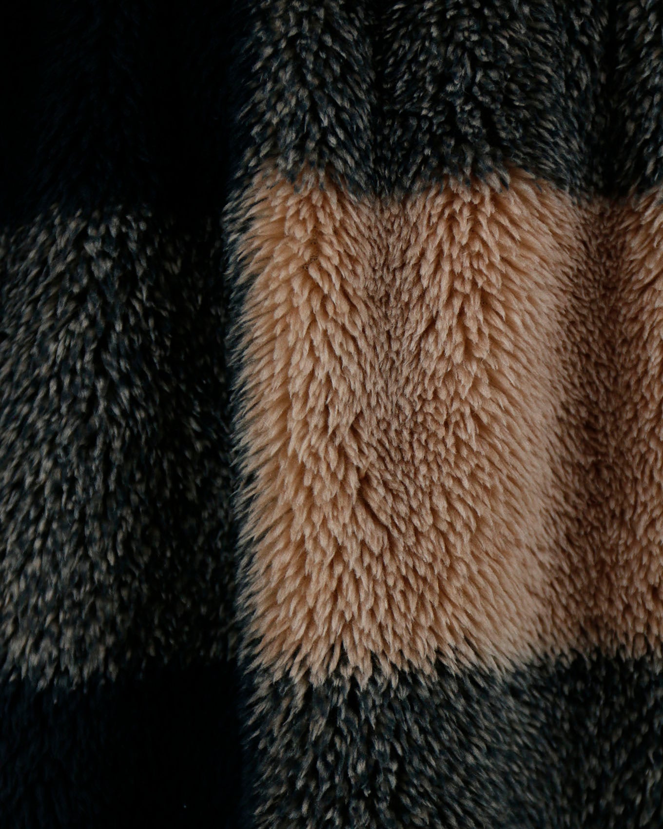 fabric view of fleece buffalo plaid wrap jacket