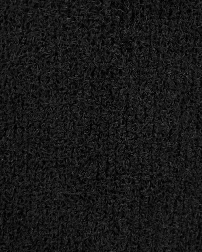 Fabric view of Black Knit Fuzzy Cardigan
