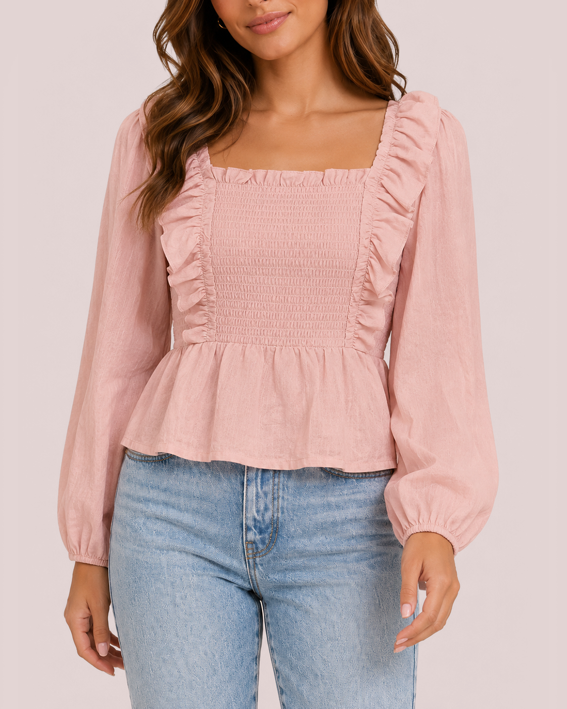 Soft Charm Chiffon Blouse close view of top