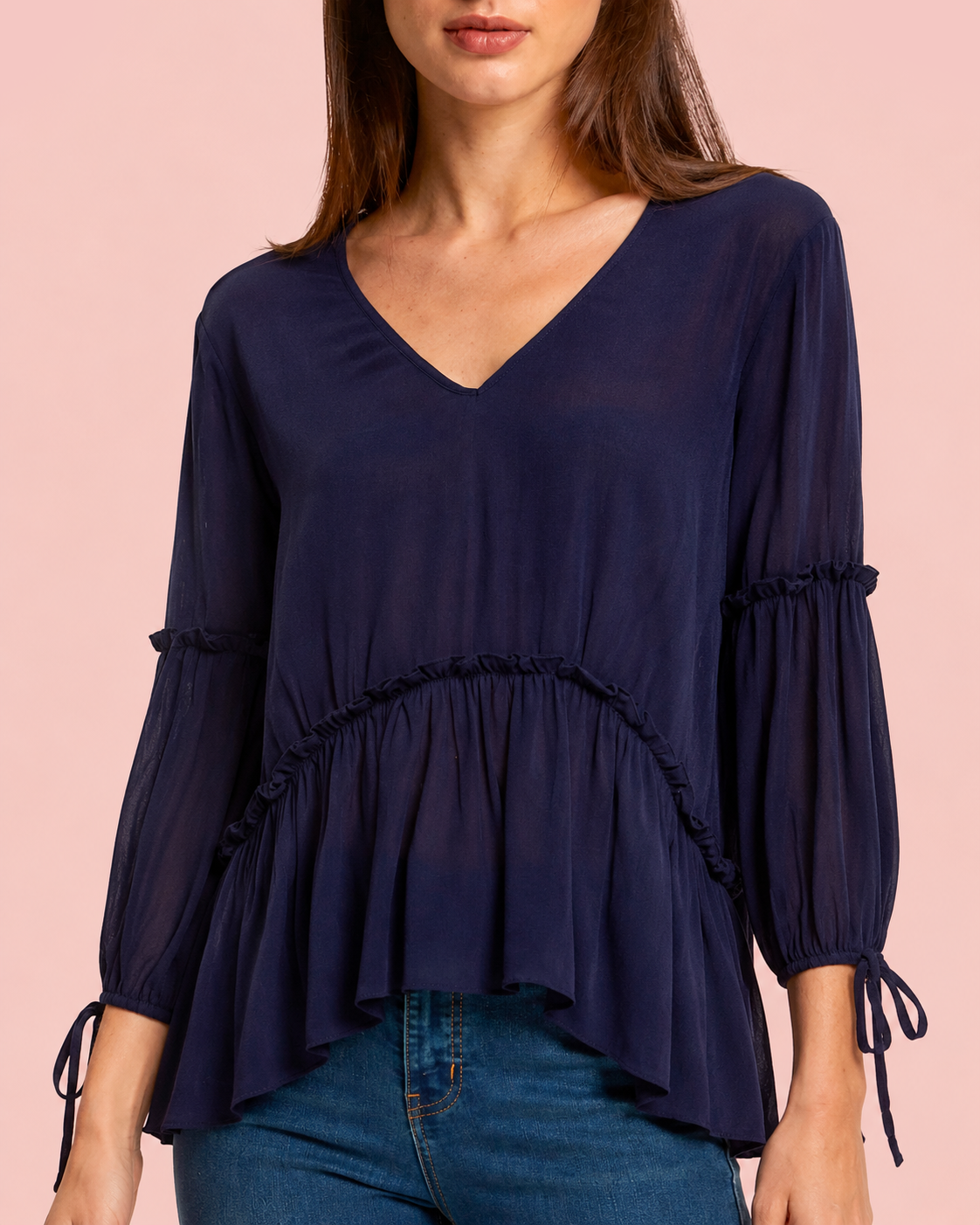 Soft Romance Peplum Blouse zoom in of top