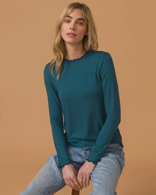 Scalloped Edge Essential Jade Long Sleeve