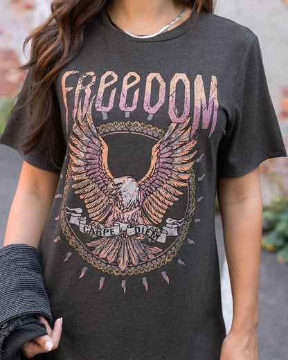 Front view of Girlfriend Fit Graphic Tee - Freedom