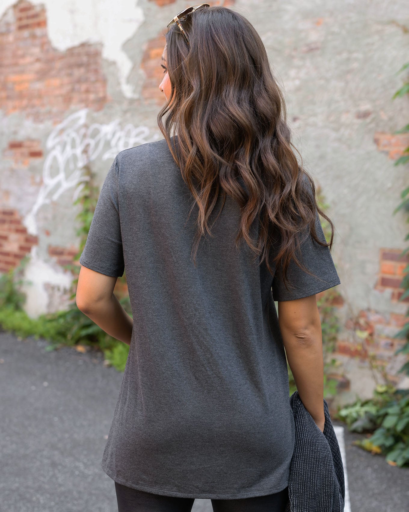 Back view of Girlfriend Fit Graphic Tee - Freedom
