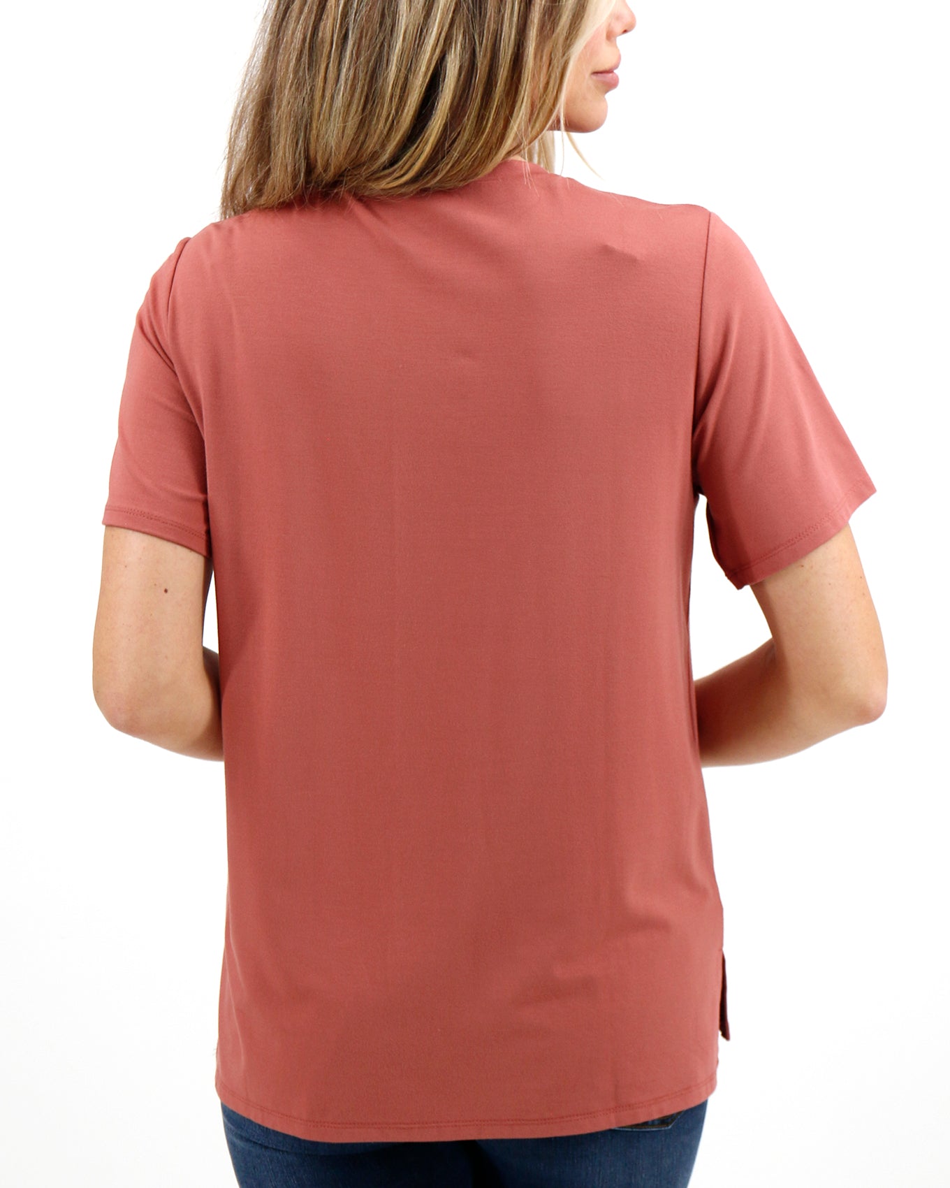 back view stock shot of retro heart graphic tee