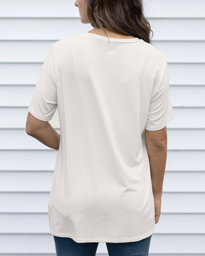 back view girlfriend basic fit tee in cream
