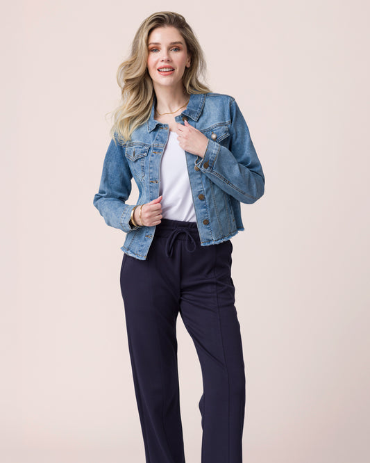 Navy Blue Scuba Pants with pockets