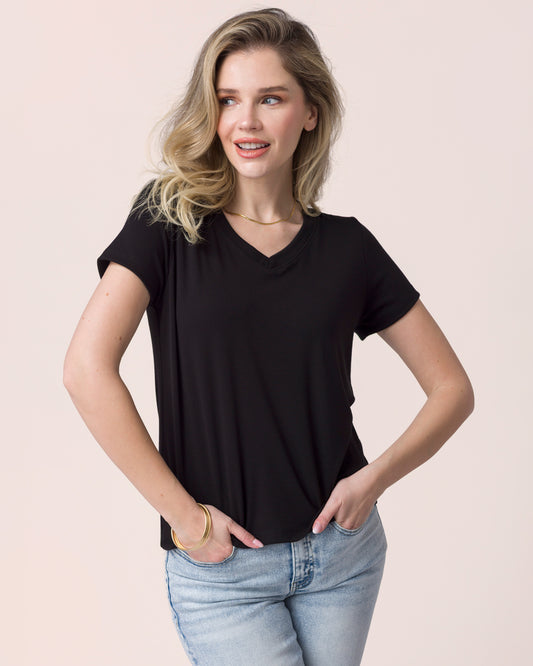 Best Fit V-Neck Tee in Black
