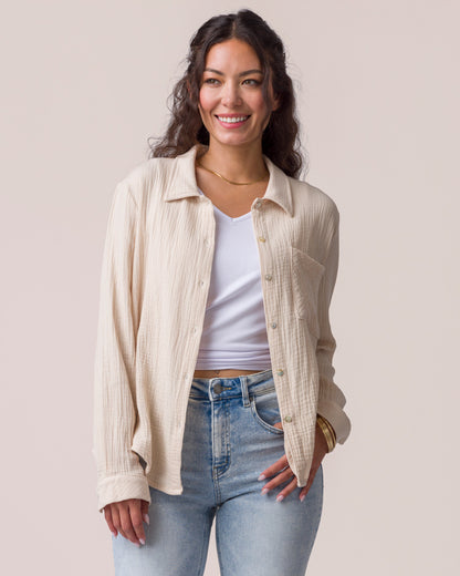 Effortless Button-Up in Natural