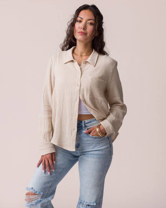 Effortless Button-Up in Natural