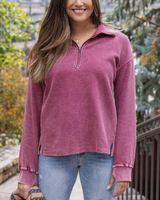 front view of thermal pullover
