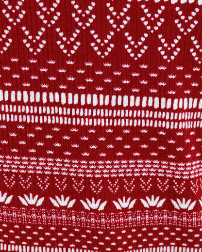 Pattern view of Red/White Intarsia Holiday Sleep Shirt Dress