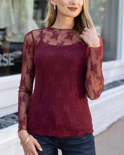 Lace Mesh Port Top Grace and Lace