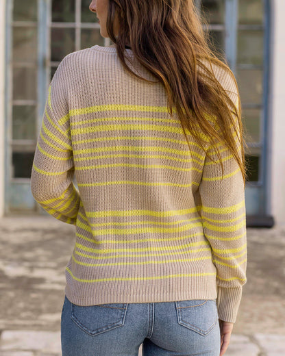 Back view of Lemon Lines Lightweight Sweater