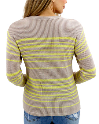 Lemon Lines Lightweight Sweater - Grace and Lace