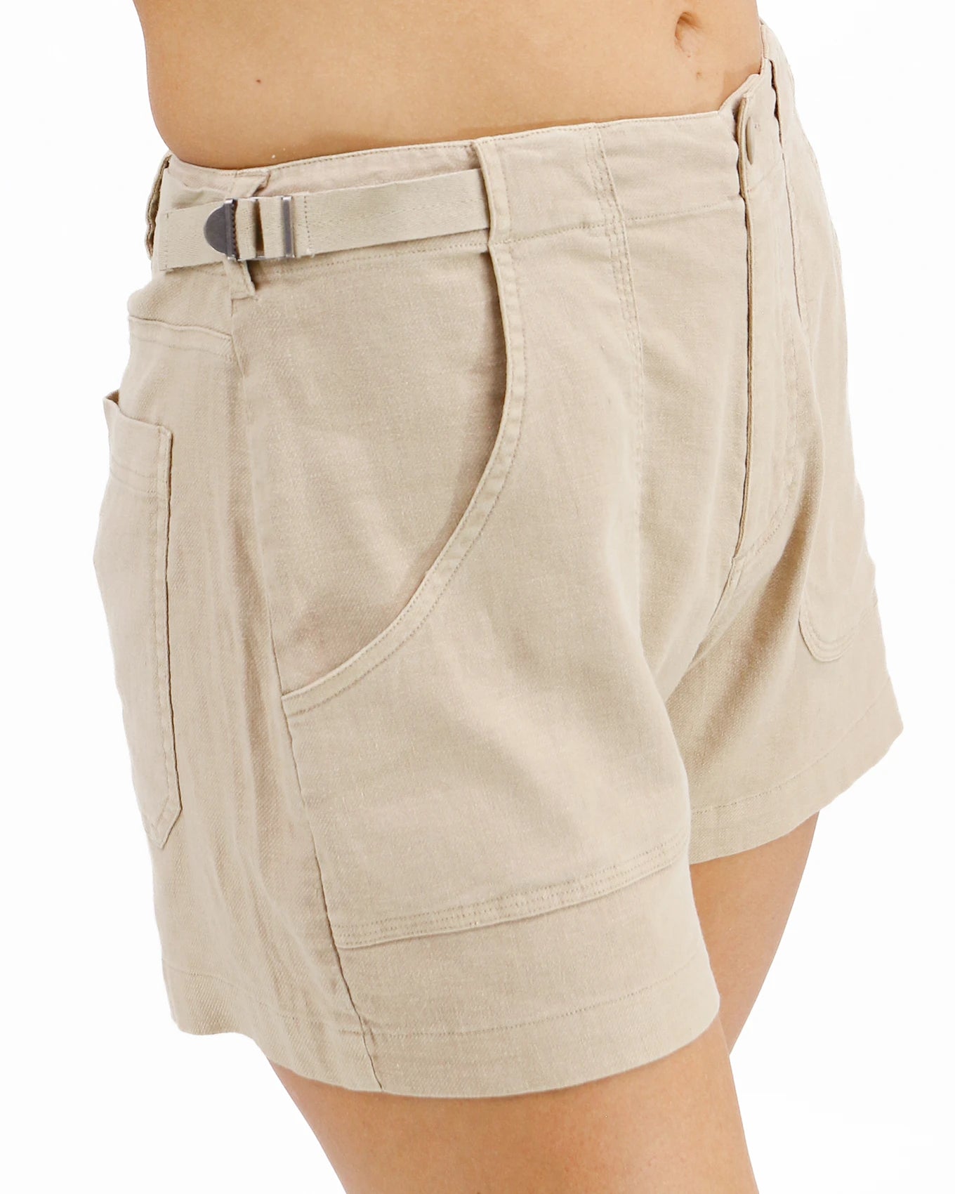 Khaki Linen Shorts