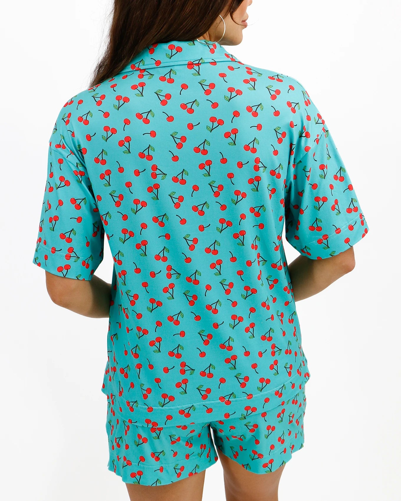 Live-In Short Sleeve Pajama Set in Cherry Print