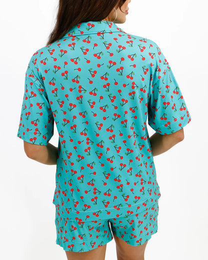 Live-In Short Sleeve Pajama Set in Cherry Print