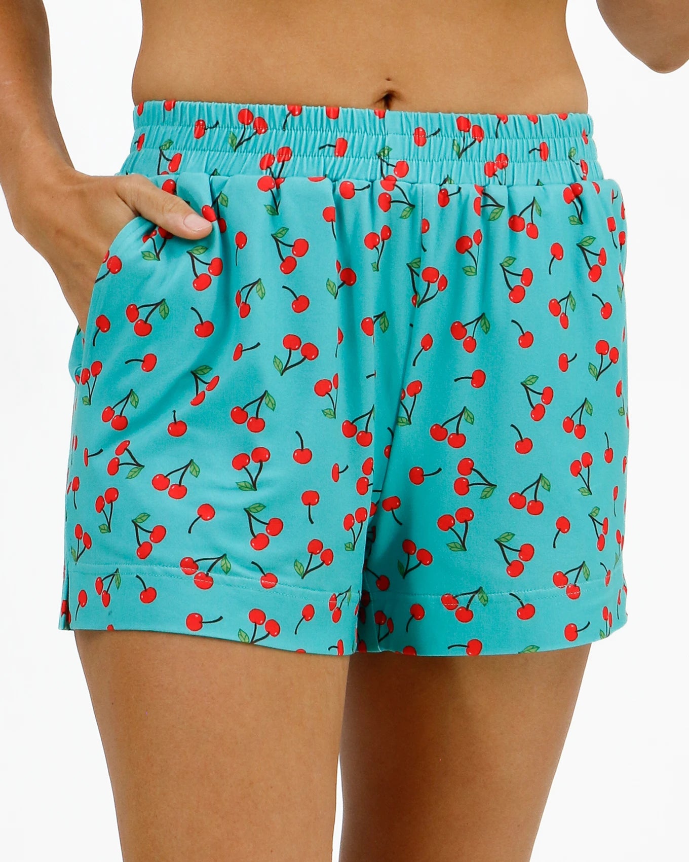 Live-In Short Sleeve Pajama Set in Cherry Print