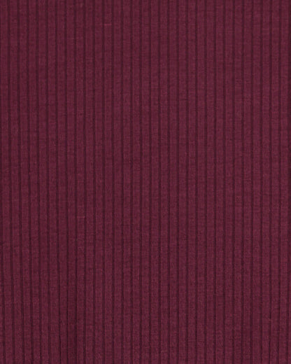Wine Ribbed Long Sleeve Top - FINAL SALE