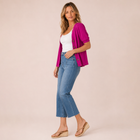 Puff Sleeve Wild Berry Button Up Top