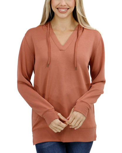 front view stock shot of sienna hooded pullover