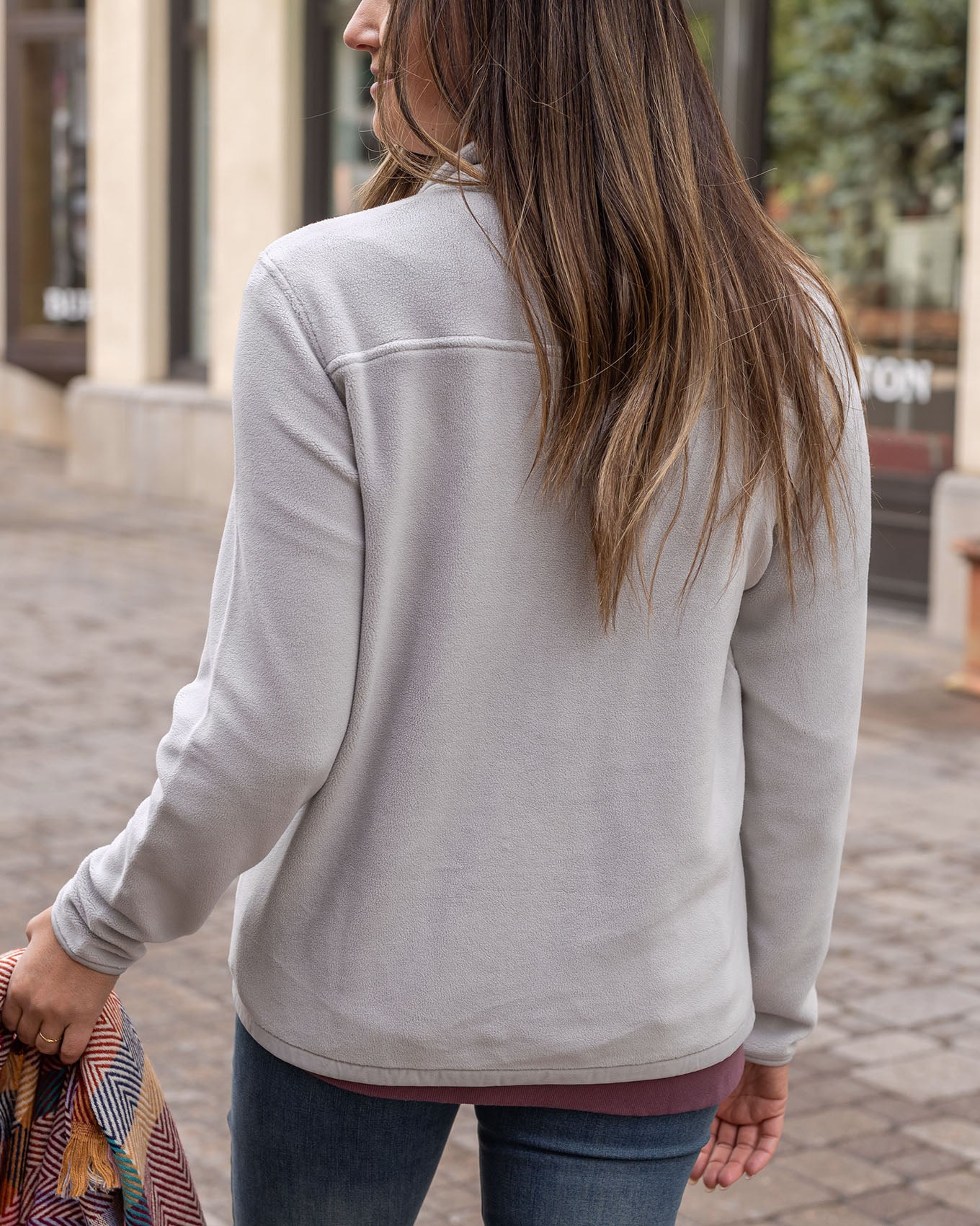 Back view of Frost Luxe Teddy Fleece Jacket