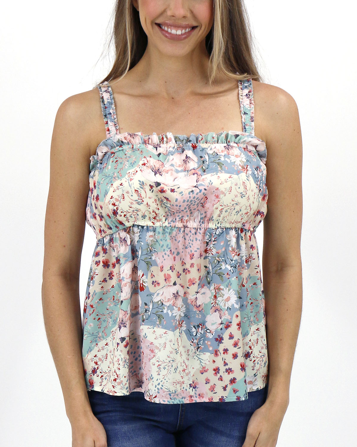 Cami Top Pastel Patchwork Front