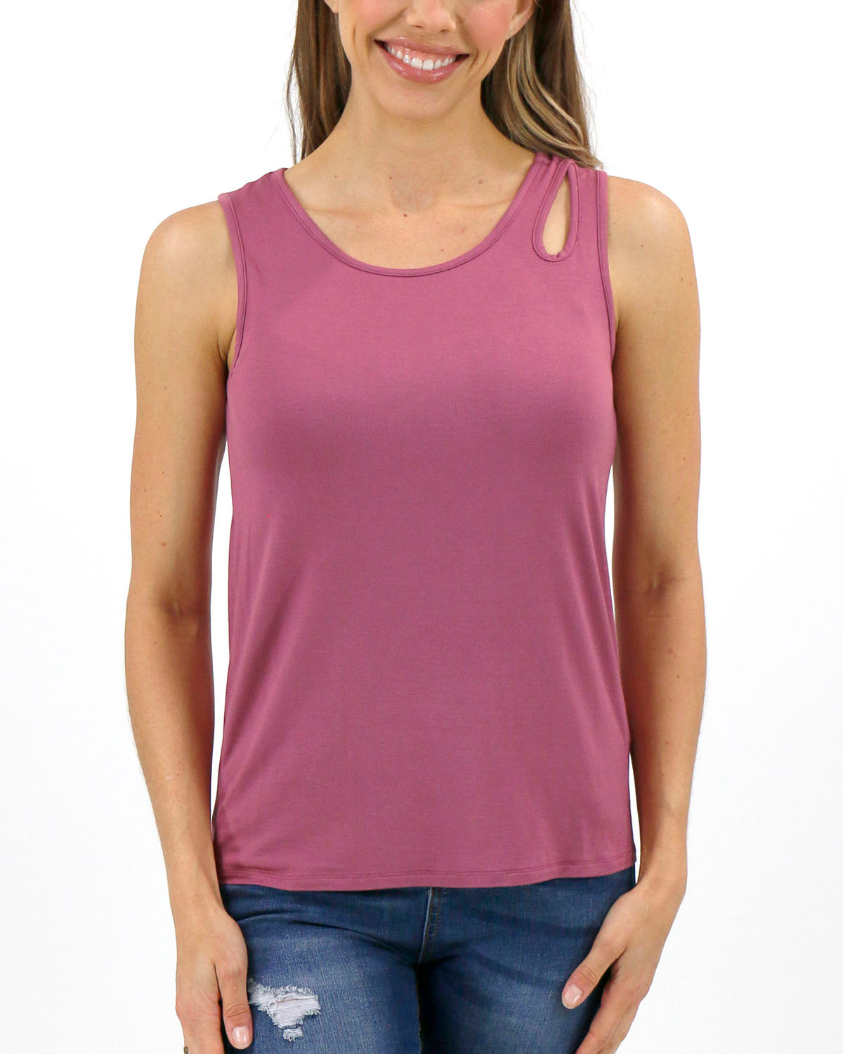 Cut-Out Perfect Scoop Neck Tank in Petal - FINAL SALE - Grace and Lace