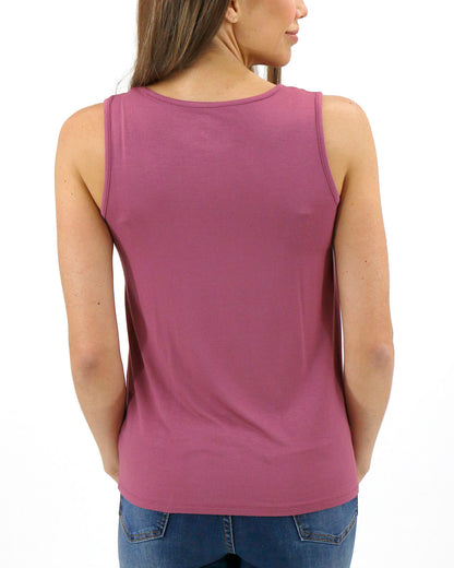 Cut-Out Perfect Scoop Neck Tank in Petal