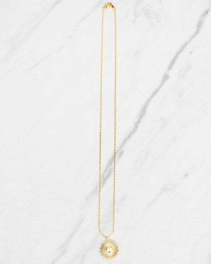 Stock shot of Gold Sunburst Necklace