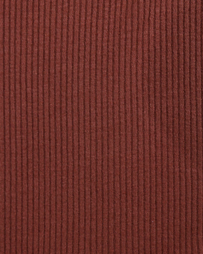 close up view of fabric on macy day ribbed top in ginger spice