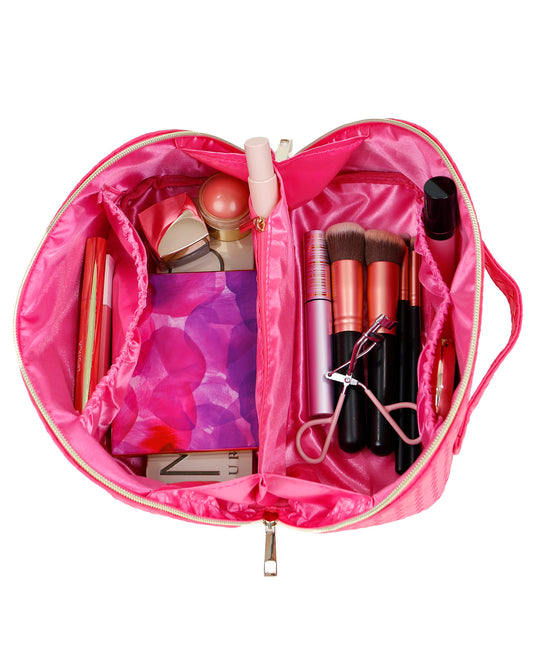 Front view of Fuchsia Make Up Bag