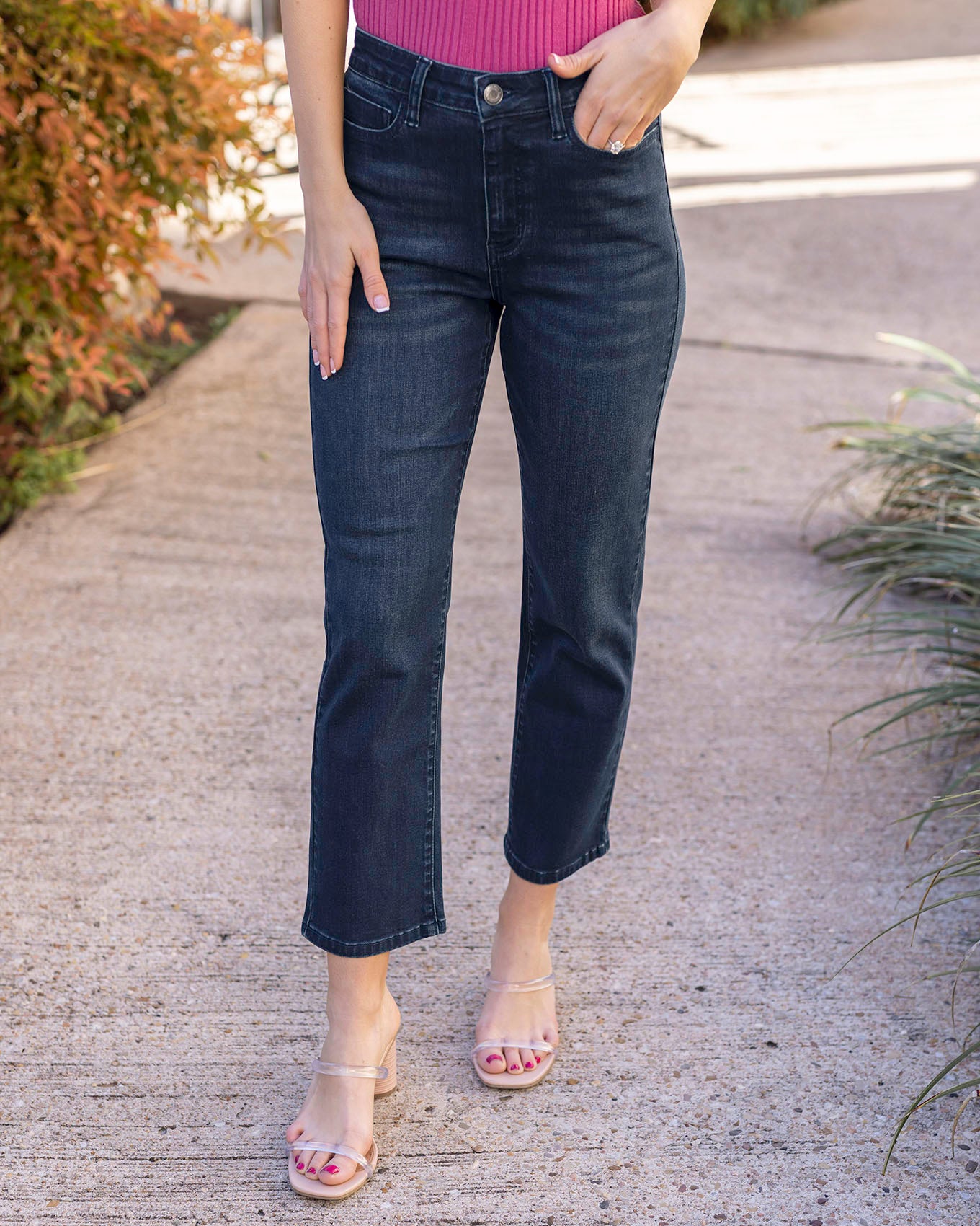Just Love Women's Denim Jeggings with Pockets - Comfortable Stretch Jeans  Leggings (Dark Denim, 2X)