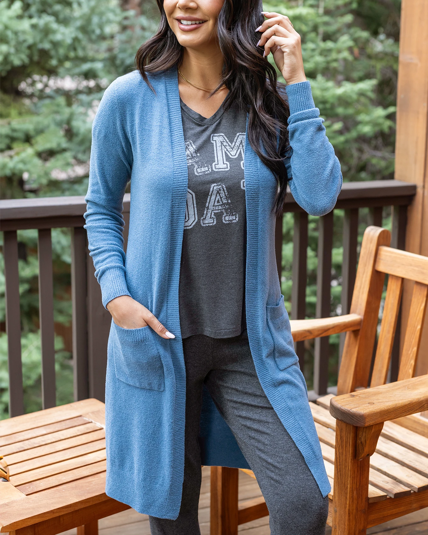 Micro Bambü Dusk Blue Cardigan - Grace and Lace