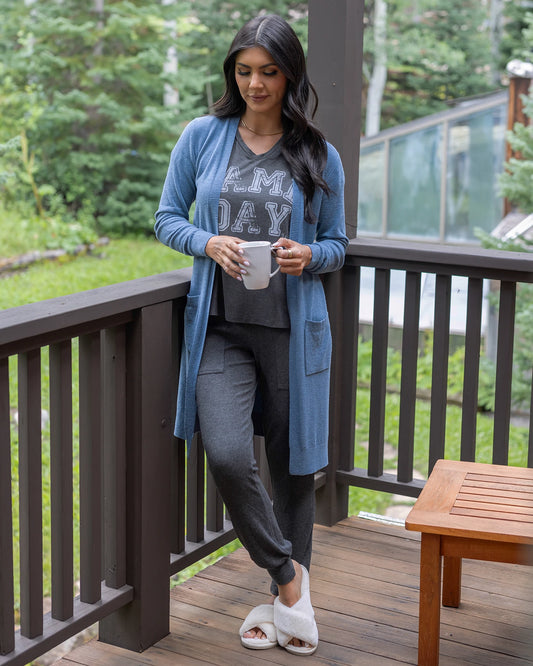 Micro Bambü Dusk Blue Cardigan Duster cardigan