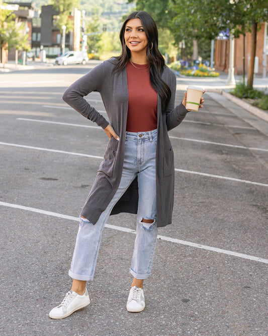 Micro Bambü Smoke Cardigan duster cardigan