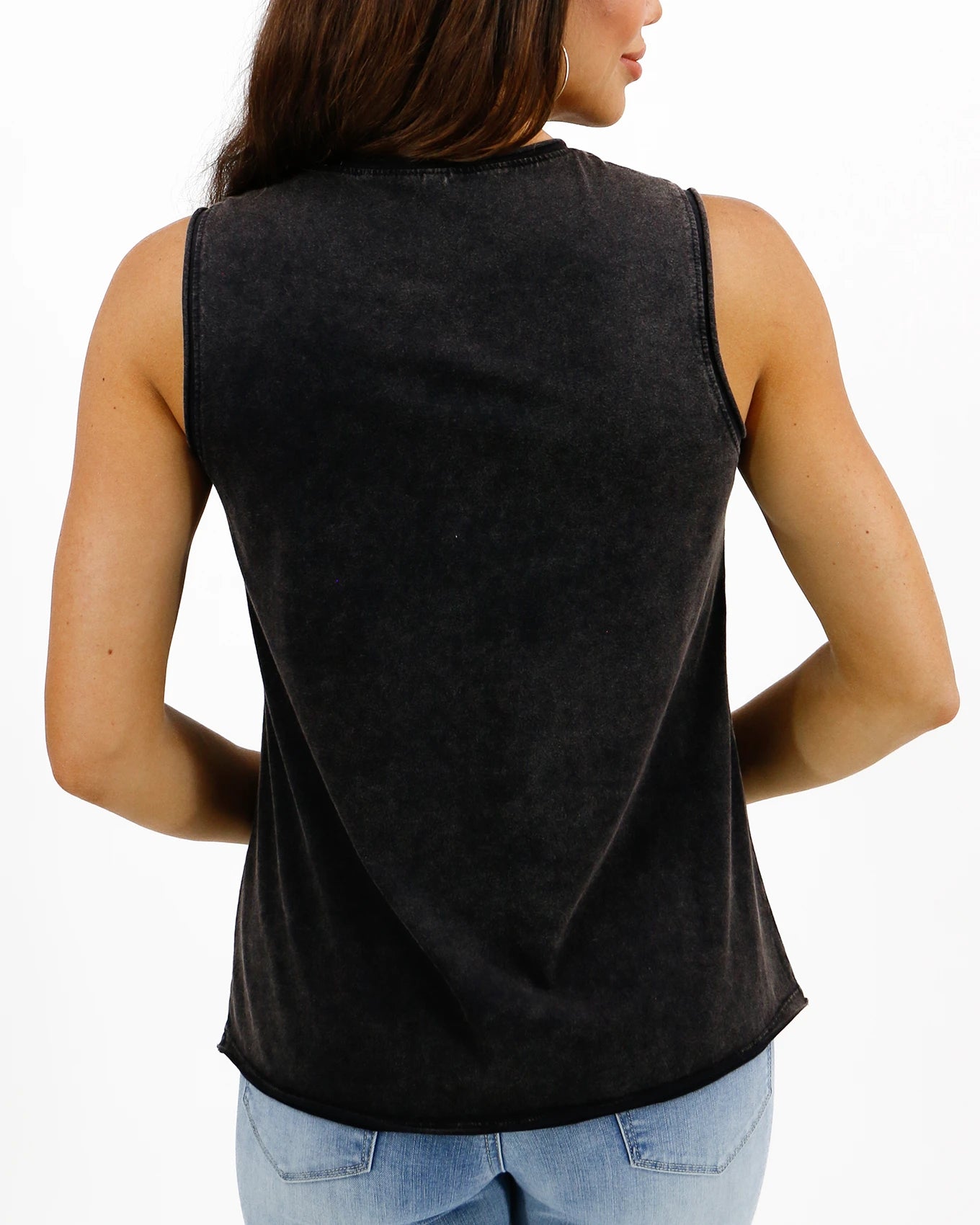 Mineral Washed Graphic Tank - Happiness