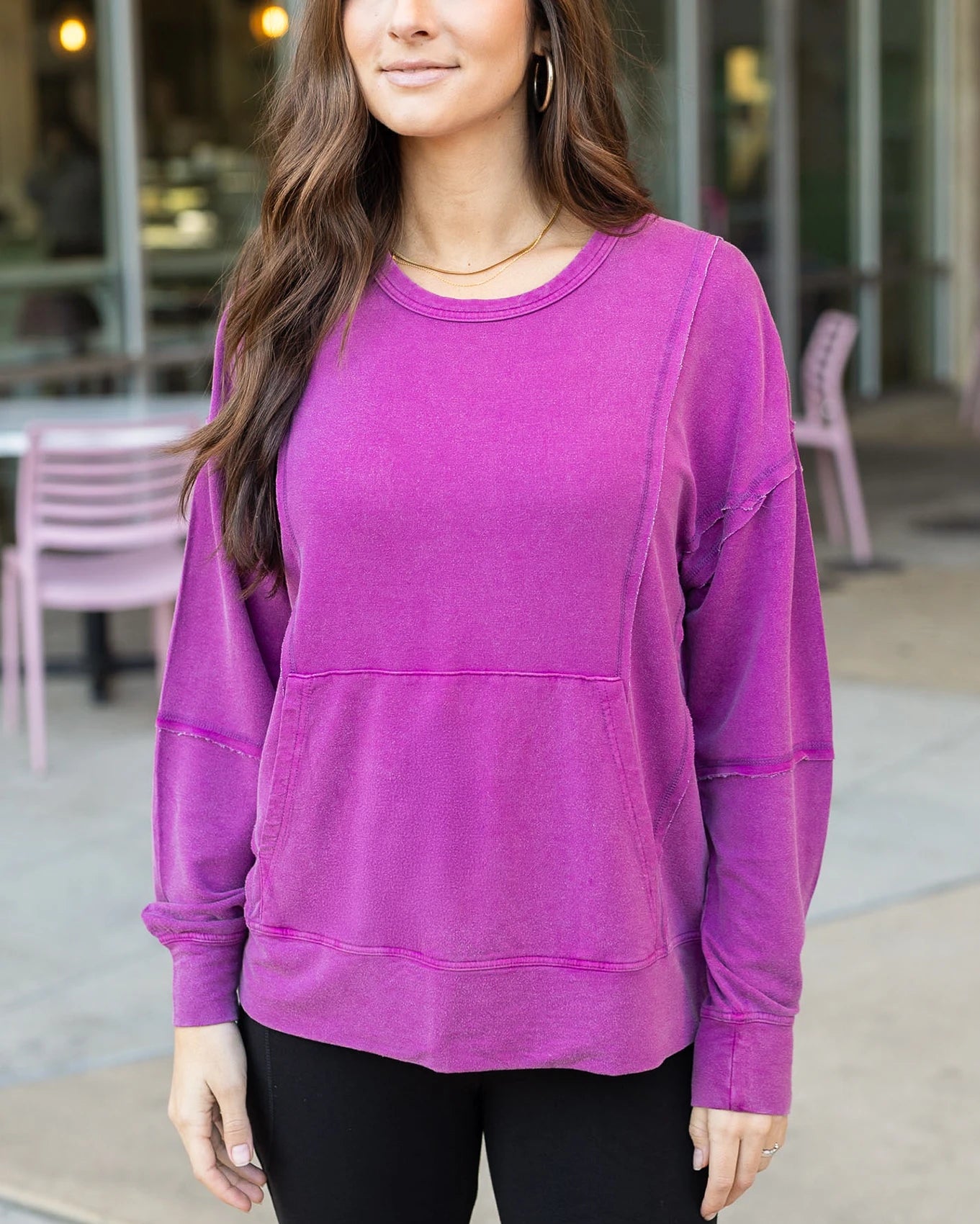SO ME Mineral Washed Raglan Sleeveless Sweater Top