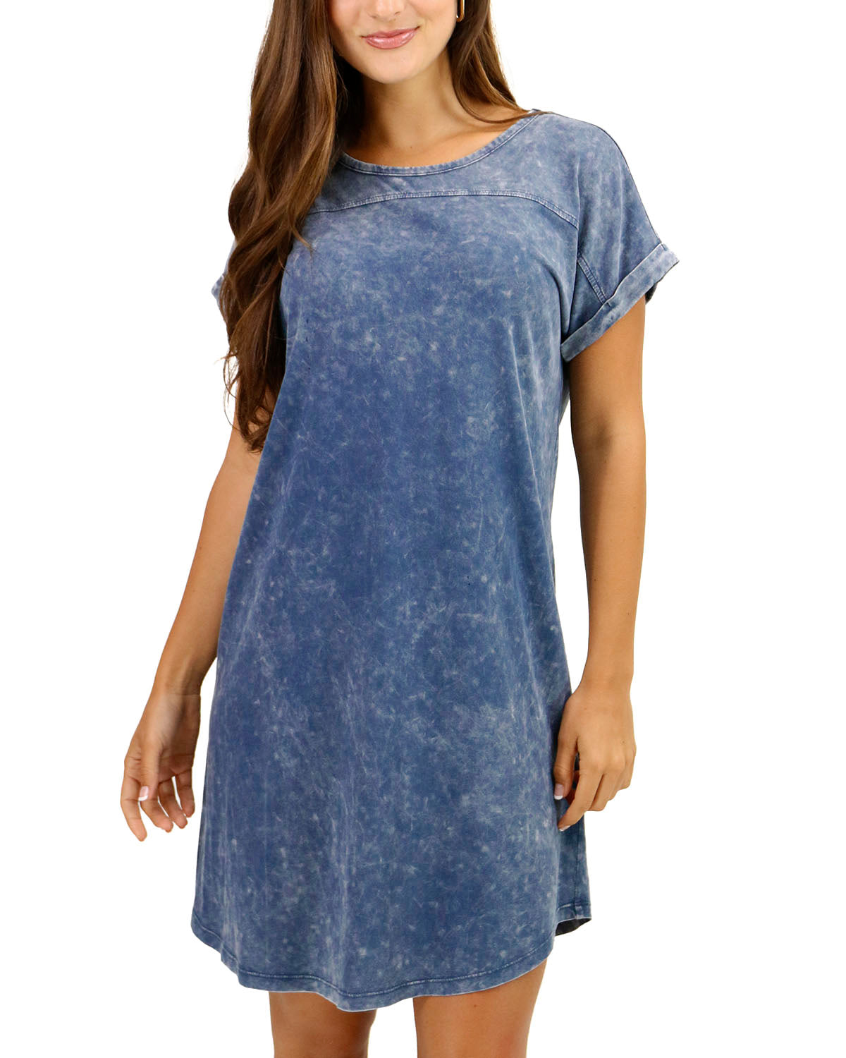 T-shirt dress Washed Navy Front