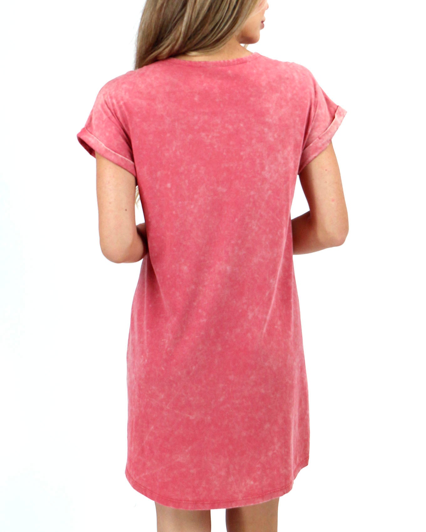 T-shirt dress Washed Pink Back