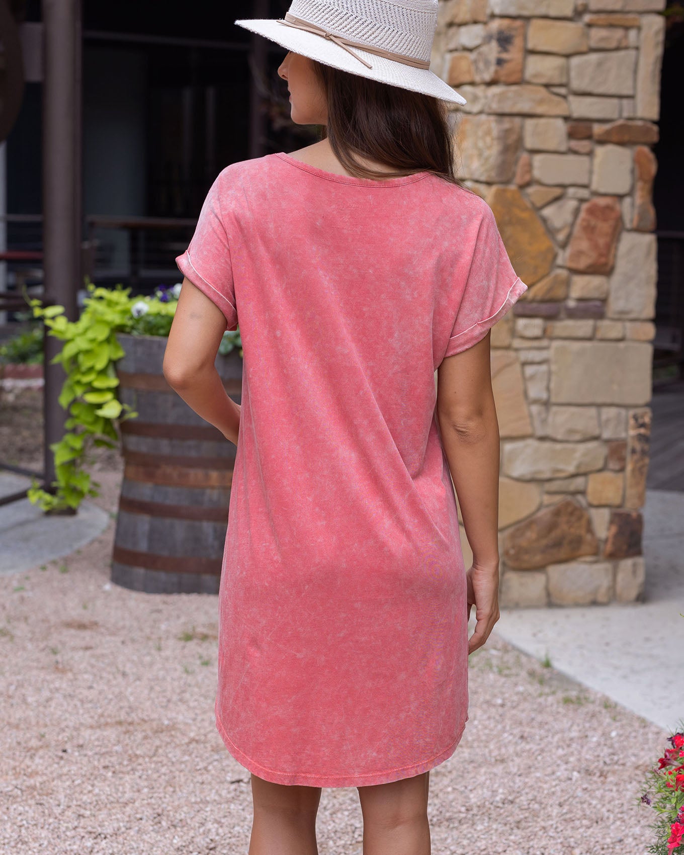Nashville- Mineral Wash Graphic T-shirt Dress or Tee - Pink