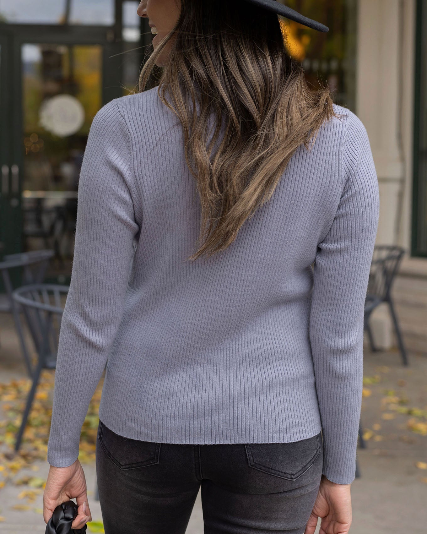 Oh So Soft Light Blue Ribbed Turtleneck