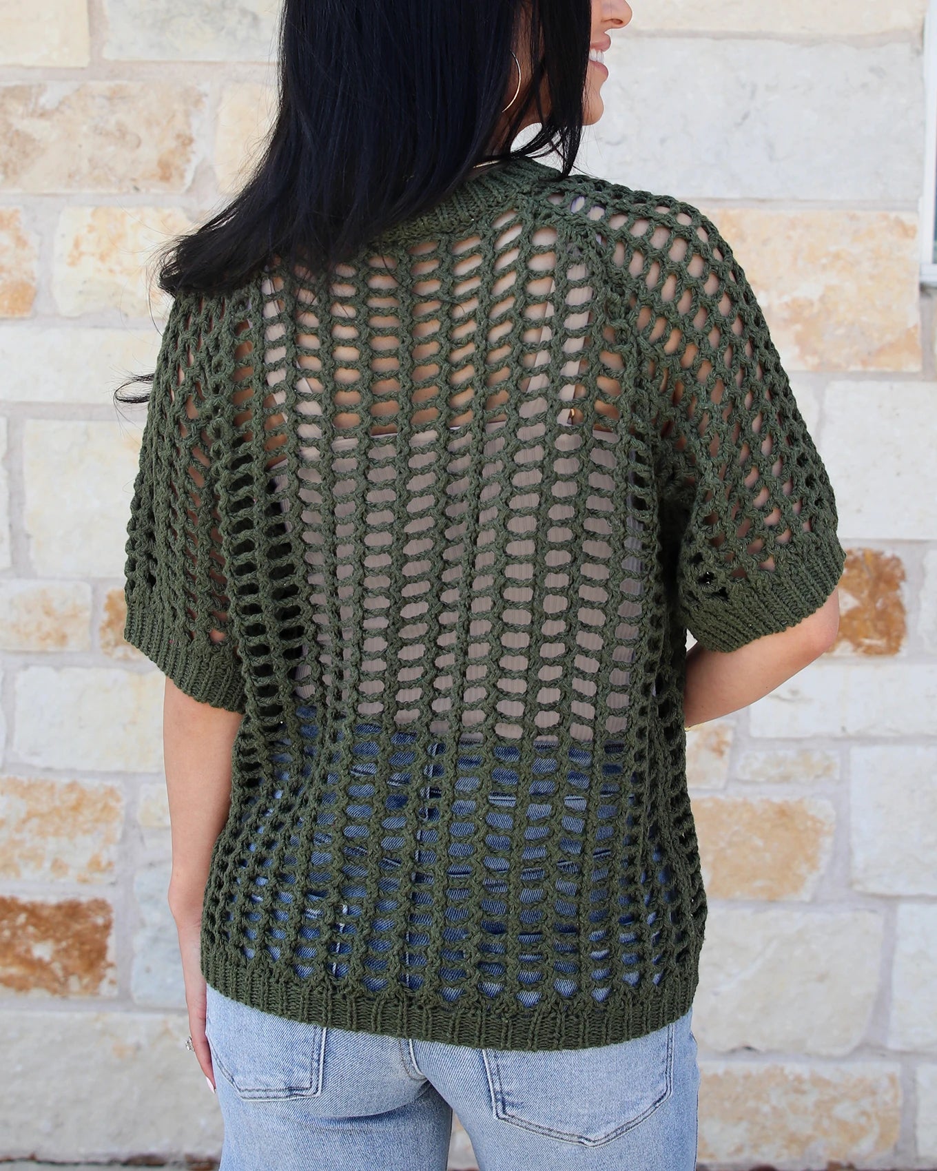 open knit top