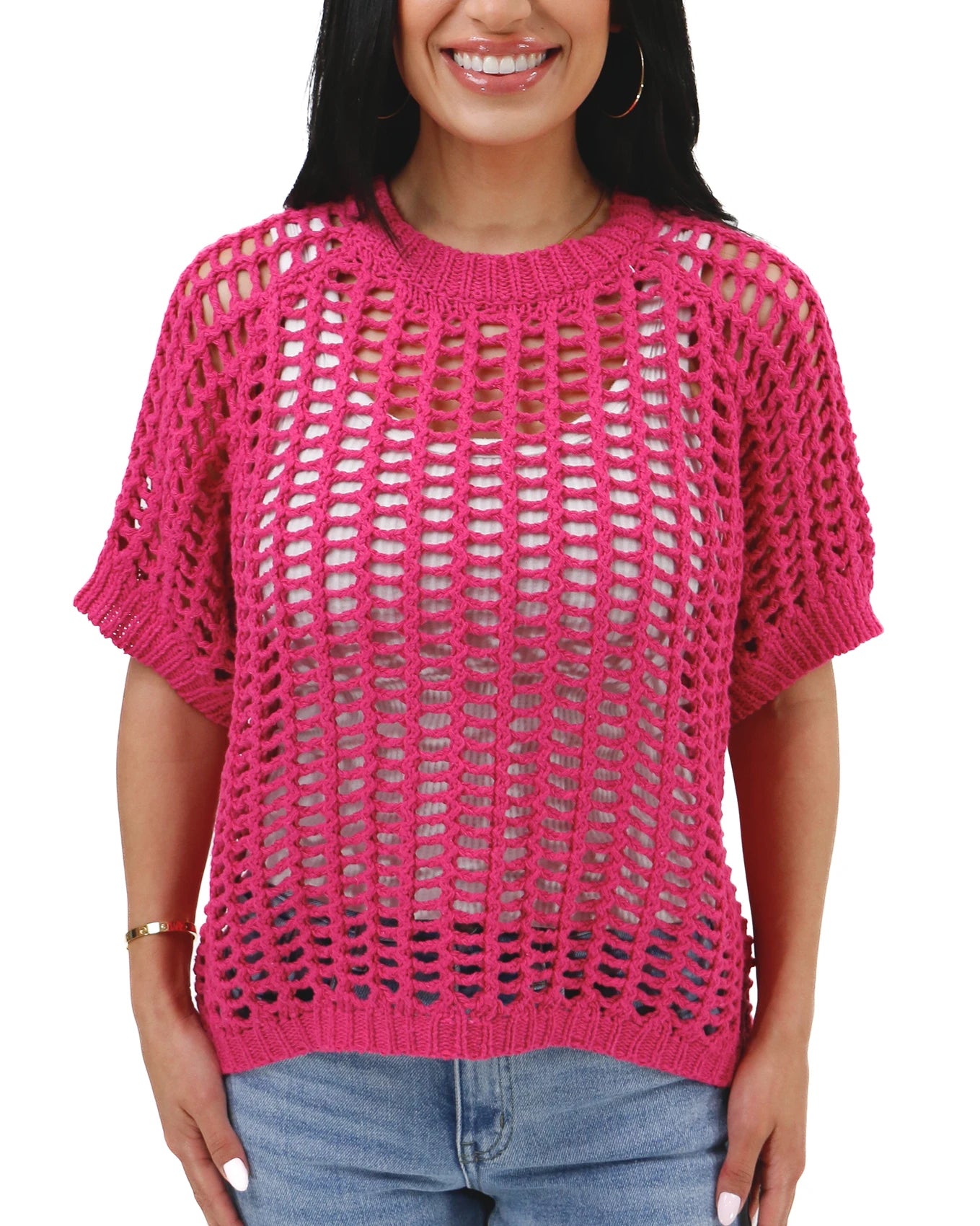 open knit top