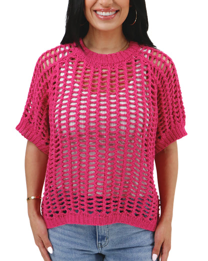open knit top