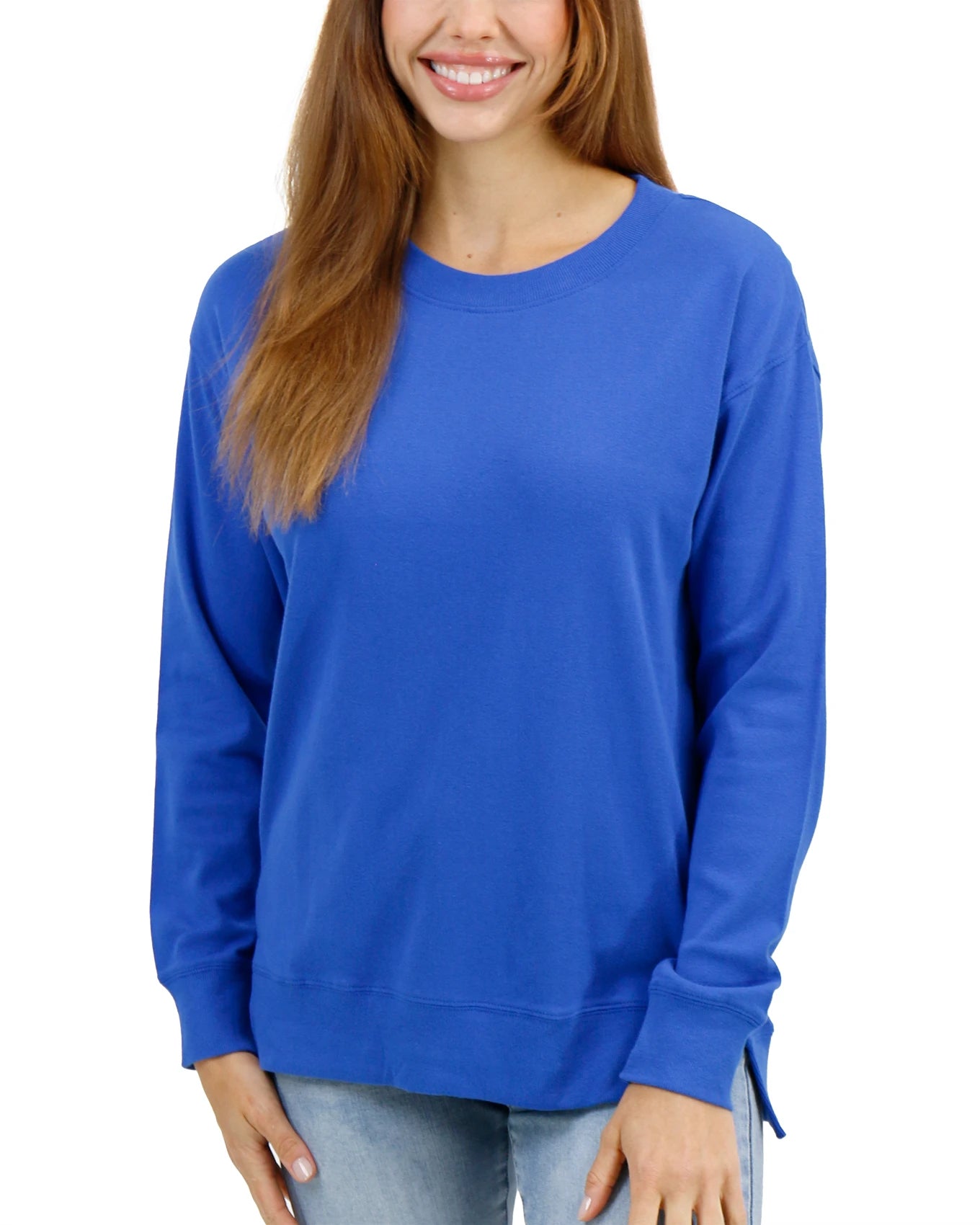 blue top long sleeve