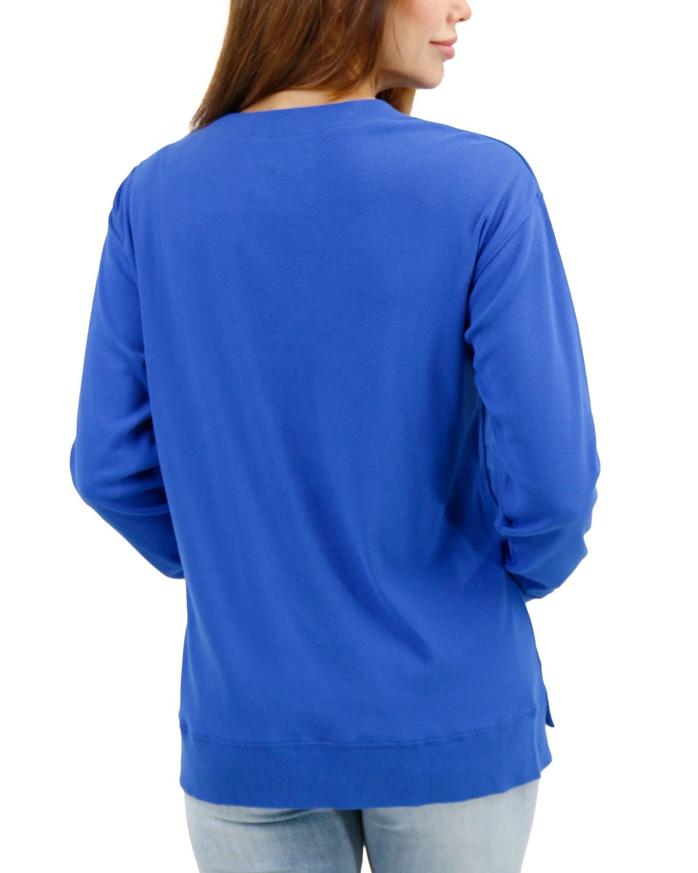 blue long sleeve tee